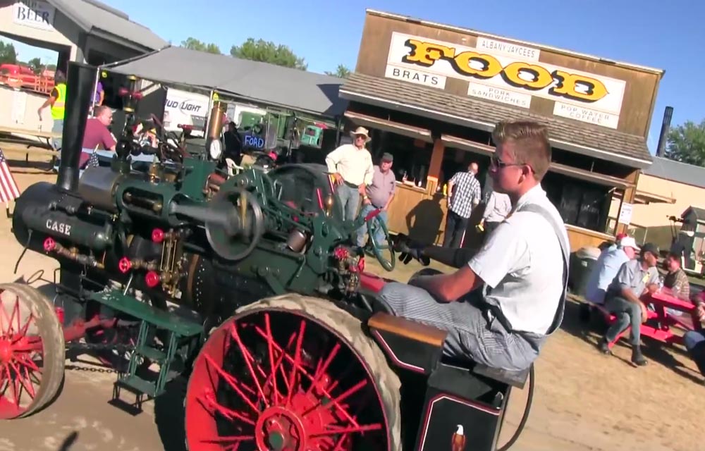 A red farming machine