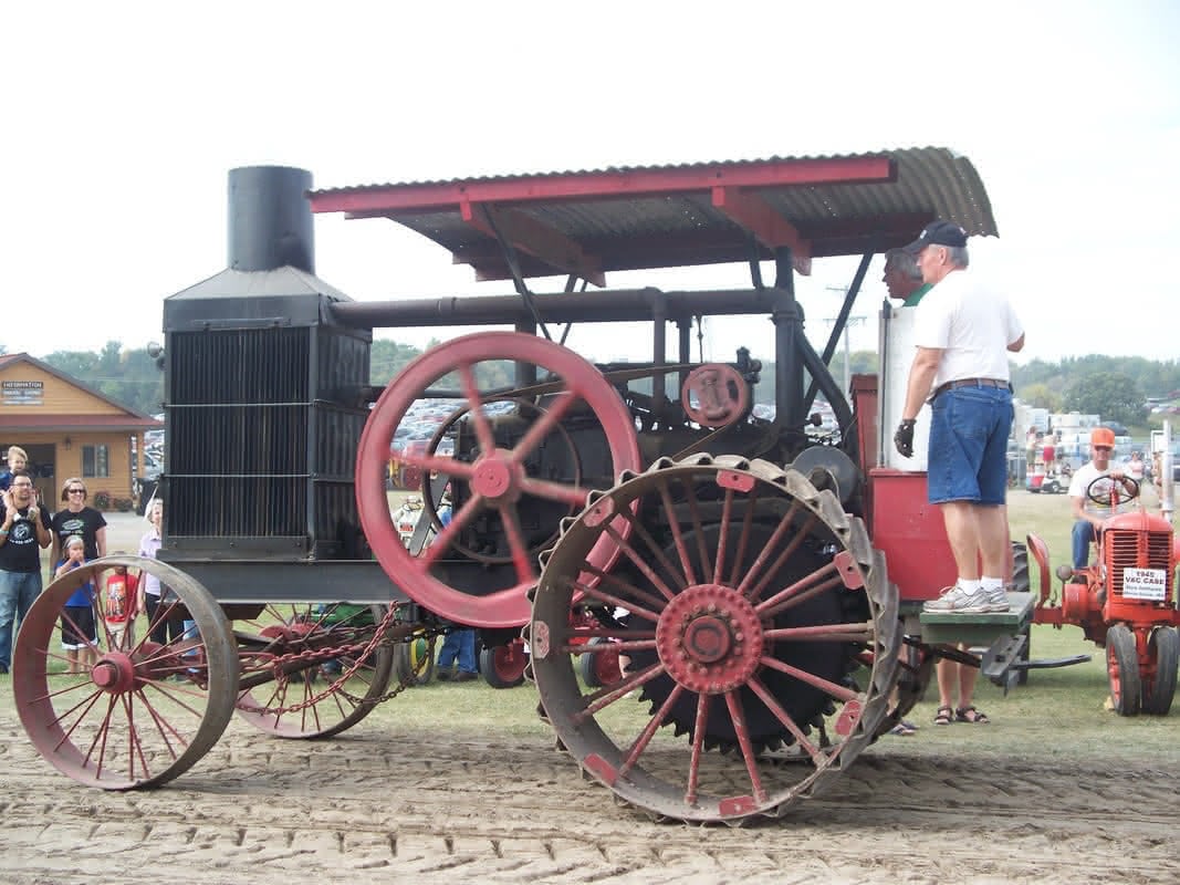 A red farming machine