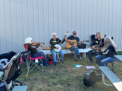 Five musicians rehearsing